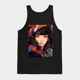 Cybernetic Journeys: Ghost in the Shell Aesthetics, Techno-Thriller Manga, and Mind-Bending Cyber Warfare Art Tank Top